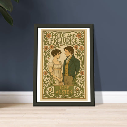 Pride and Prejudice by Jane Austen - Metal Framed Poster 5" x 7"-Book Covers-Silent Pacific